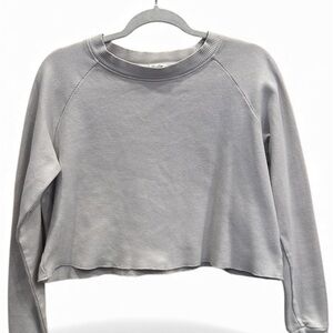 Brandy Melville Light Gray Cropped Sweatshirt